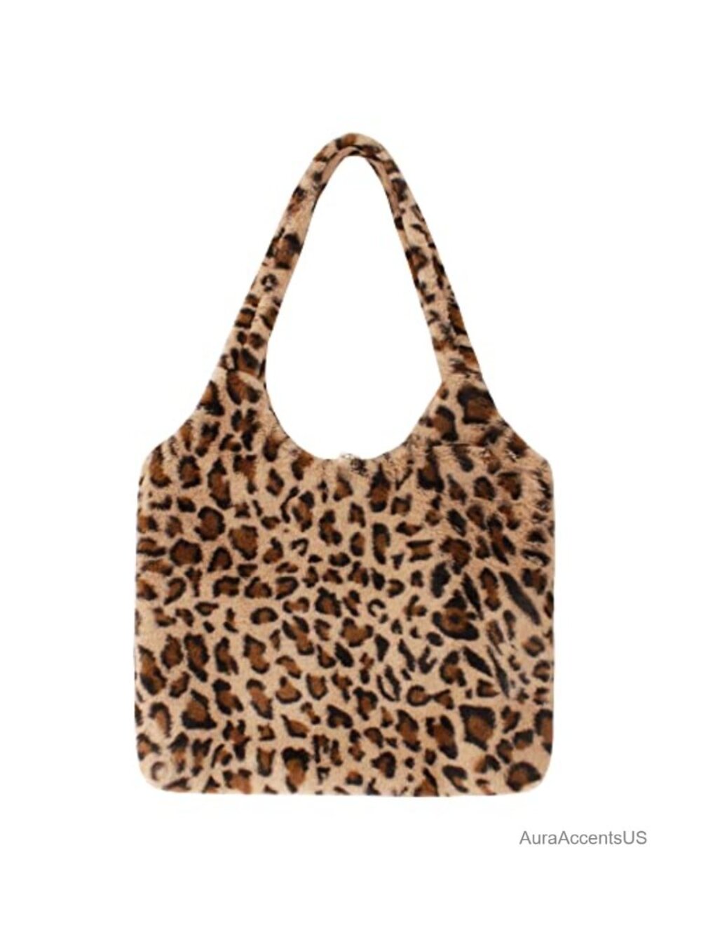 Plush Bear Shoulder Bag Large Faux Fur Tote Handbag Purse